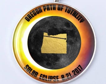 Madras Oregon Path of Totality Ornament 2" - Solar Eclipse 2017 Ornament - Christmas Ornament - Car Rear View Mirror Ornament