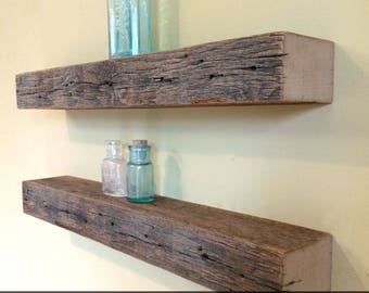 grey floating bathroom shelf