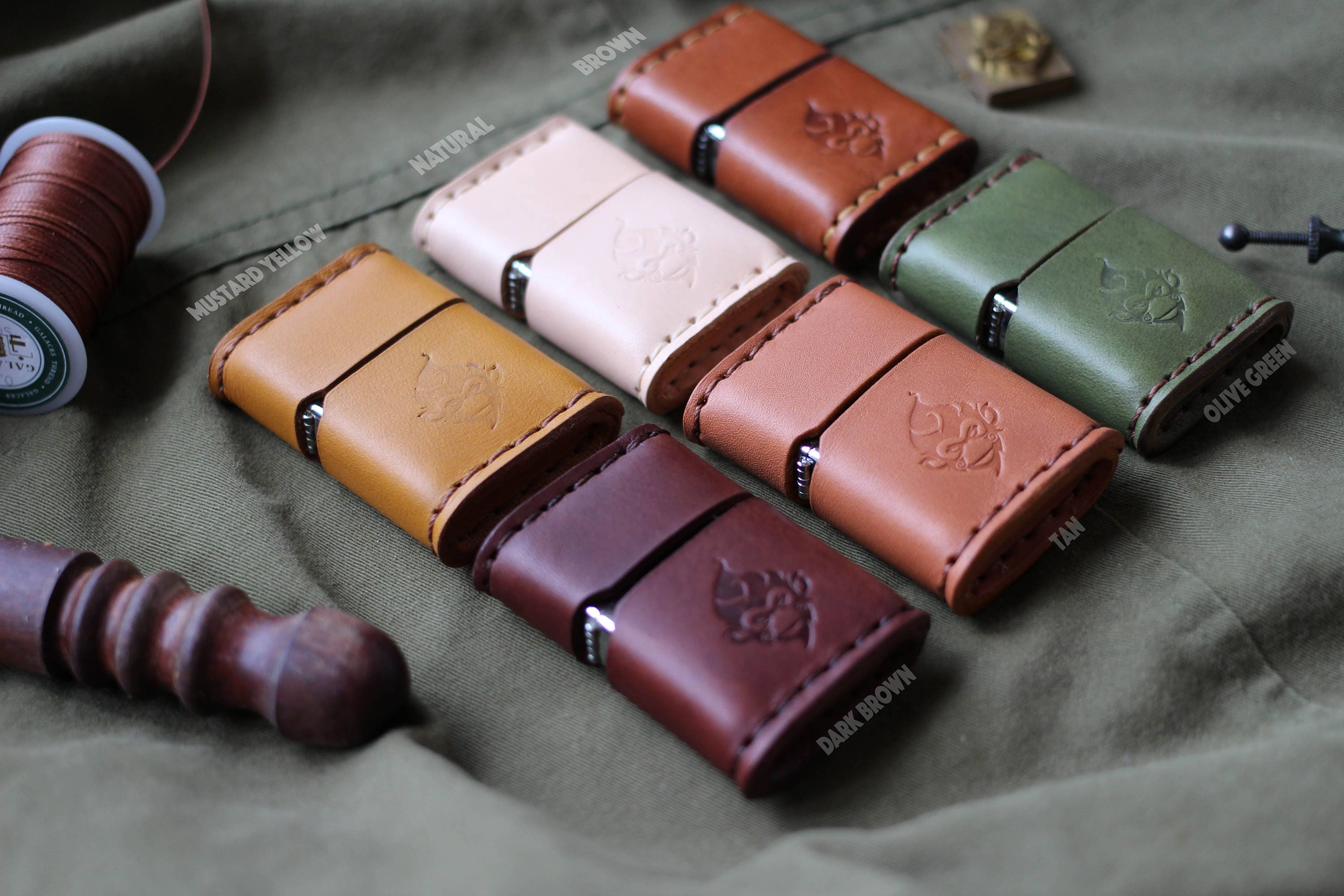 Zippo case Leather Engraved lighter case Leather zippo case