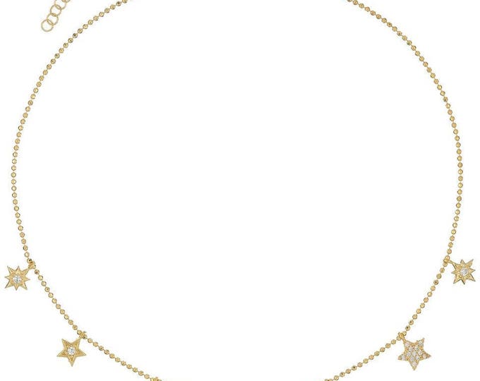 diamond Crescent and Star,Silver Moon and Star,rose star,moon and star necklace,gold moon,gold star necklace,
