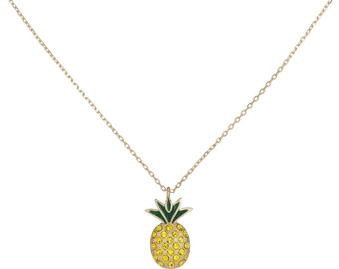 Pineapple Pave Charm, Gold Plated Pineapple Necklace, Gold Plated Pineapple, Charms, Bridal Jewelry, Pineapple