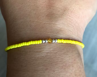 Yellow Swarovski/miyuki bracelet, yellow bracelet, miyuki bracelet, Swarovski bracelet, friendship bracelet, boho bracelet, stack bracelet