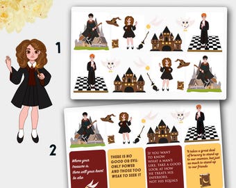 Harry Potter Stickers, Harry Potter Planner, Harry Potter Quotes, Harry Potter Sticker Kit, Wizard Stickers, ECLP