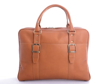 Genuine Vaqueta Leather Overnight Bag Handcrafted in Colombia