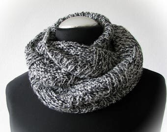 handknit infinity scarf, knitted mittens, knit circle scarf wool, fingerless gloves, handknit neckwarmer, hipster scarf, gifts for women