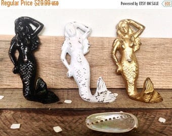 ON SALE Mermaid Wall Hook - Necklace Hanger - Mermaid Bathroom Decor - Necklace Holder - Mermaid Nursery Wall Decor - Nautical Key Hook - Se