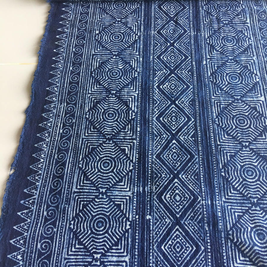 BIG SALE !!! Handwoven Hmong fabric cotton Indigo Batik fabric,vintage ...