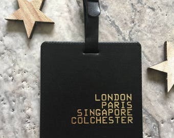 Lot 4 étiquettes à Bagages En Cuir Rose Clair – Fait Main Au Royaume-Uni