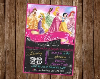 Disney Princess Invitation Birthday Disney Princess Party