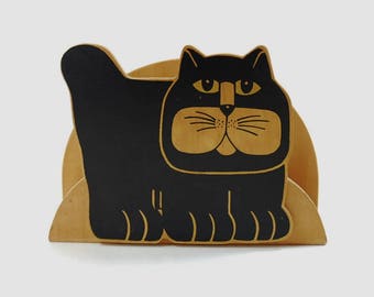 Funky Retro Wooden Cat Letter Rack, 1960-70's Letter Rack, Home Decor