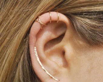 ON SALE Set of 3 - Ear Climber, Ear Cuff, Double Ear Cuff, Earring Climbers 30mm, Criss Cross Ear Cuff, Climber Earrings, Ear Crawlers, Earr