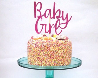Cake Topper, Baby Girl topper, glitter cake topper, new baby cake topper, baby shower cake topper, baby shower cake decoration