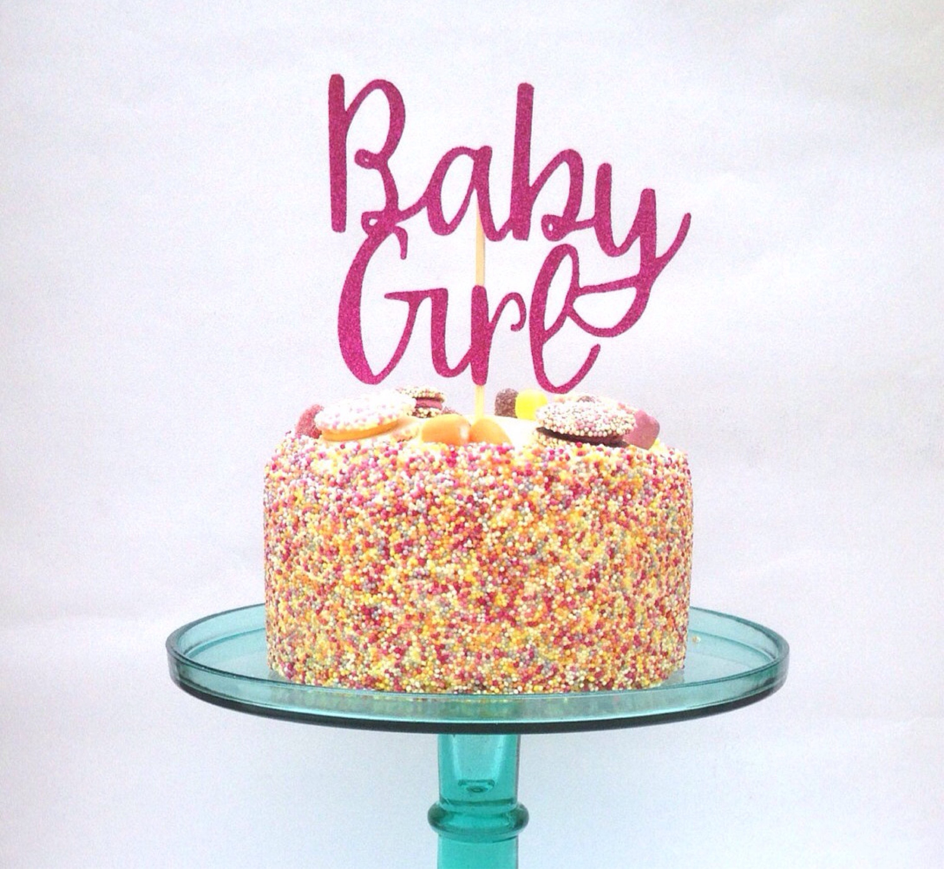 Cake Topper Baby Girl topper glitter cake topper new baby