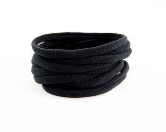 WHOLESALE black Nylon headbands, BULK nylon baby headband, DIY headband, baby shower crafts, girls birthday craft ideas, stretch headband