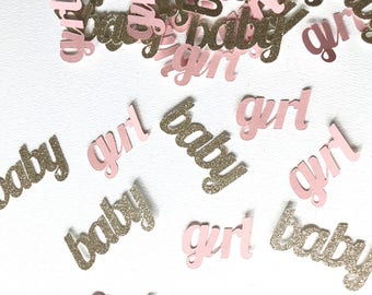 Baby girl confetti. Baby shower confetti. Girl baby shower decorations. Pink and gold baby shower. Its a girl confetti. Gender reveal