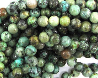 6mm african turquoise round beads 15.5" strand 30013