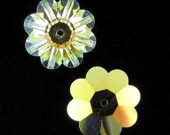 2 14mm Swarovski unfoiled 3700 margarita crystal AB 17502