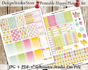 50% OFF SALE Wooden Easter Planner Stickers/Happy Planner Stickers/Printable Planner Stickers/Mambi Planner Stickers/Happy Planner