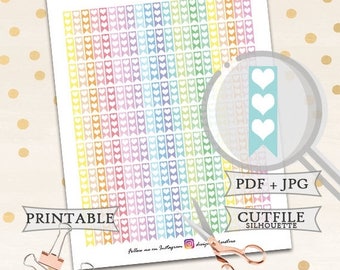 50% OFF SALE Erin Condren Planner Stickers/Pastel Half Flag Stickers/Printable Planner Stickers/Happy Planner Stickers/Basic Stickers/