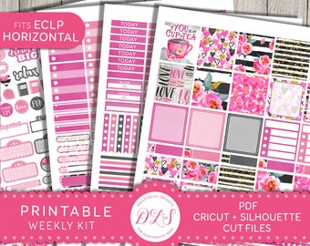Halloween ECLP HORIZONTAL Printable Planner Stickers Weekly