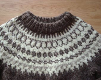 alpine house Snow Pattern Nordic sweater made in Norway, men's size M /eaa498228