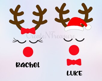 Christmas svg, Reindeer svg, Reindeer monogram svg, Santa Sack svg. Cutting file for Silhouette Cameo or Cricut. SVG, DXF, PNG cut files.