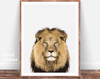 Lion Print, Printable Lion, Lion Download, Safari Nursery Art, Art Print, Safari Nursery Print, Nursery Decor, Wall Art Prints, Safari Decor