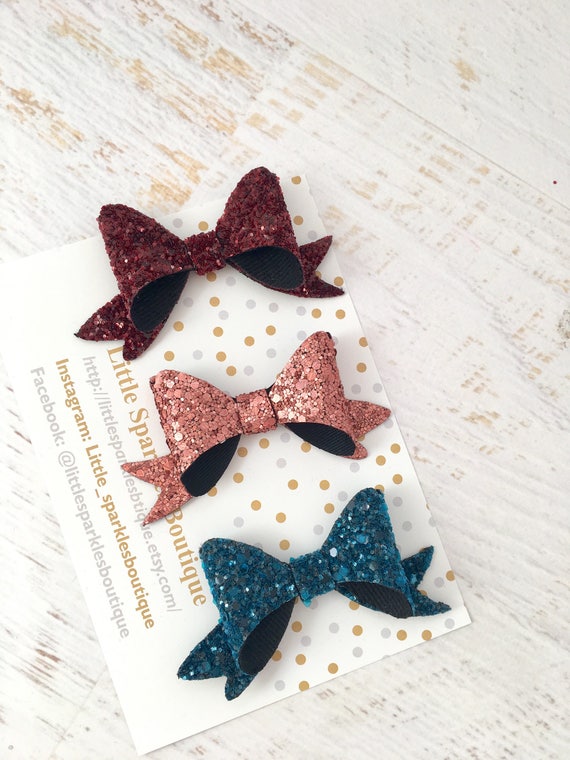 Teal hair bow copper hair bow burgundy hair bow baby bow