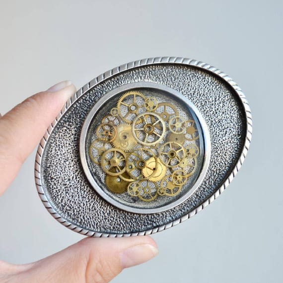 Silver Belt Buckle/ Quality Buckle/ Oval buckle/ Steampunk/ Vintage Belt Buckle/ Gift/ Unique Belt Buckle/ Steampunk buckle/ Buckle by SteampunkArtStudio steampunk buy now online