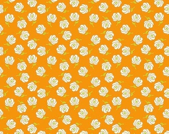 Sale Primavera Buds in Tangerine Cotton Fabric by Patty Young for Riley Blake