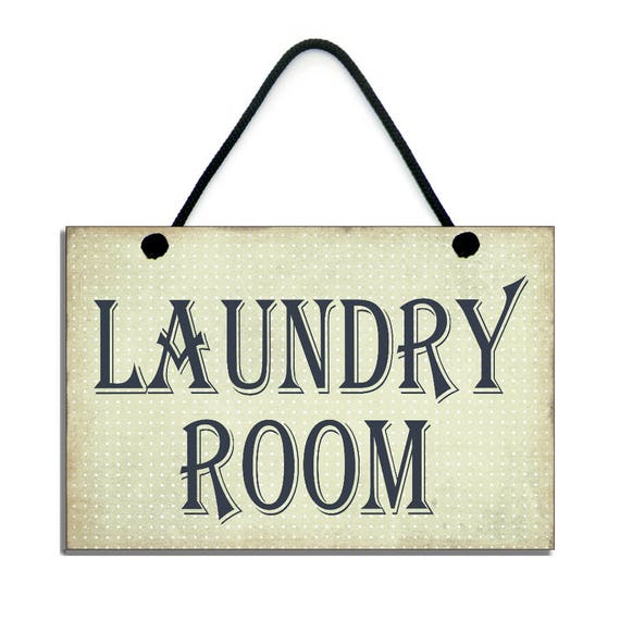 Handmade Wooden ' Laundry Room ' Hanging Sign Plaque
