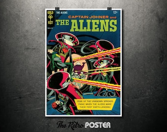 Captain Johner and The Aliens - Gold Key - Sept 1967 - Comic Poster, Comic Cover Art, Comic Book, Geek Decor, Sci Fi Poster, Boys Room Decor