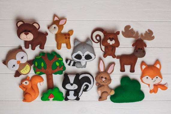 woodland creatures plush toys