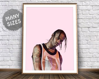 Travis Scott Print • Travis Scott Poster Travis Scott Birds in The Trap Travis Scott Art Hip Hop Print Rap Art Hip Hop Theme Hip Hop Artwork