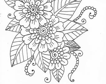 Download Hand drawn Zentangle Feather Doodle