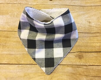 Bandana Bib | Buffalo Plaid | Baby Bib | Adjustable Bib | Baby Gift