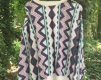 Vintage 90s Oversized Patterened Sweater