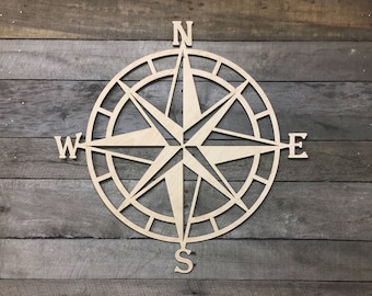 Wooden Nautical Compass Wall Decor / Nautical Wall Art/ Beach Decor/ Compass Decorations/ Custom Wall Art /Lighthouse Decor/ Compass Roase