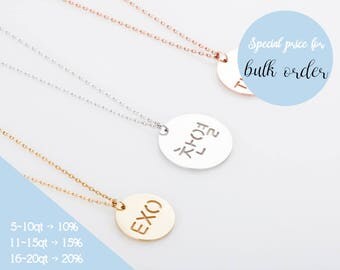Kpop Necklace, EXO Necklace, TWICE Necklace, Bangtan Sonyeondan Necklace, Name Necklace in Godl, Rose gold and Silver
