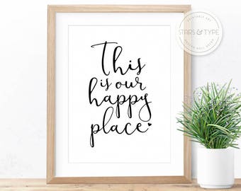 Our Happy Place Printable Kitchen Wall Art Digital Download