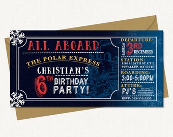 Polar express invite | Etsy