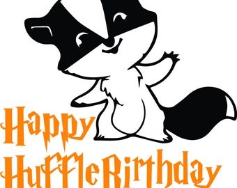 Harry Potter SVG - Happy HuffleBirthday-Cute gift idea, shirt, pillow, home decor, Universal Studios, Florida, Huffelpuff, scrapbook