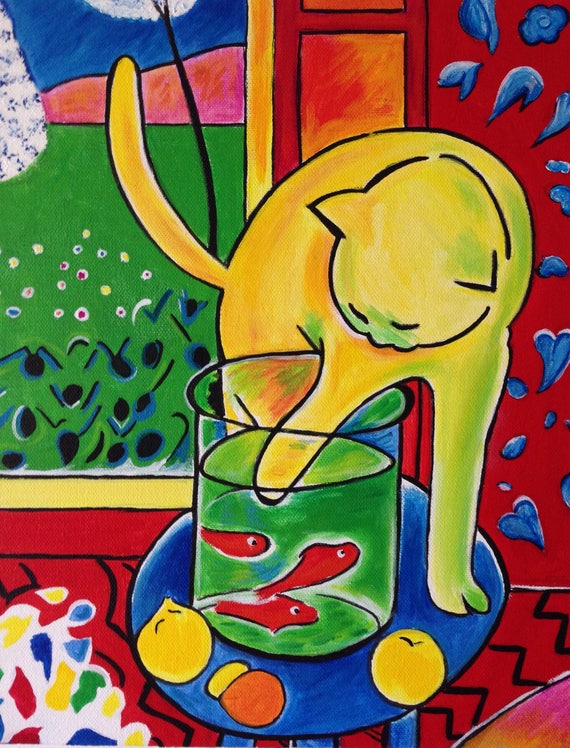 Hand Painted Henri Matisse The Cat With Red Fish Reproduction