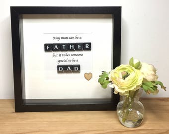 Scrabble wall art, Scrabble picture , Birthday gift, Fathers Day gift, Picture for Dad
