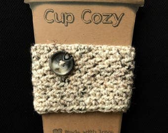 Coffee Cozy with Button | Cup Cozy | Reusable Cup Sleeve | Free Shipping
