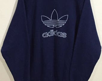 Rare!!! Vintage 90's Adidas Sweatshirt Adidas Trefoil Embroidery USA MADE Spellout Big Logo Hip Hop Swag Pullover Jumper Sweater Sportwear