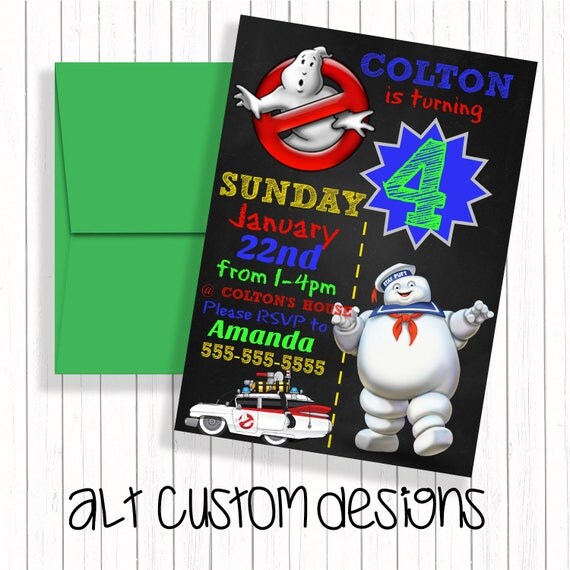 Ghostbusters Birthday Invitation printable ghostbusters