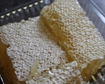 Raw Wildflower Honey, 100% Raw Honey in The Comb, Spring Honey, Honey, 5 oz unfiltered In The Comb Honey