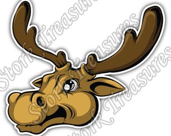 Elk Deer Moose Racks Hunting Hunter Car Bumper Vinyl Sticker Decal