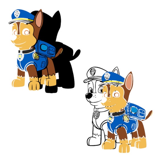 Download SVG DXF Paw Patrol Chase Vector LAYERED Cut Files Cricut ...